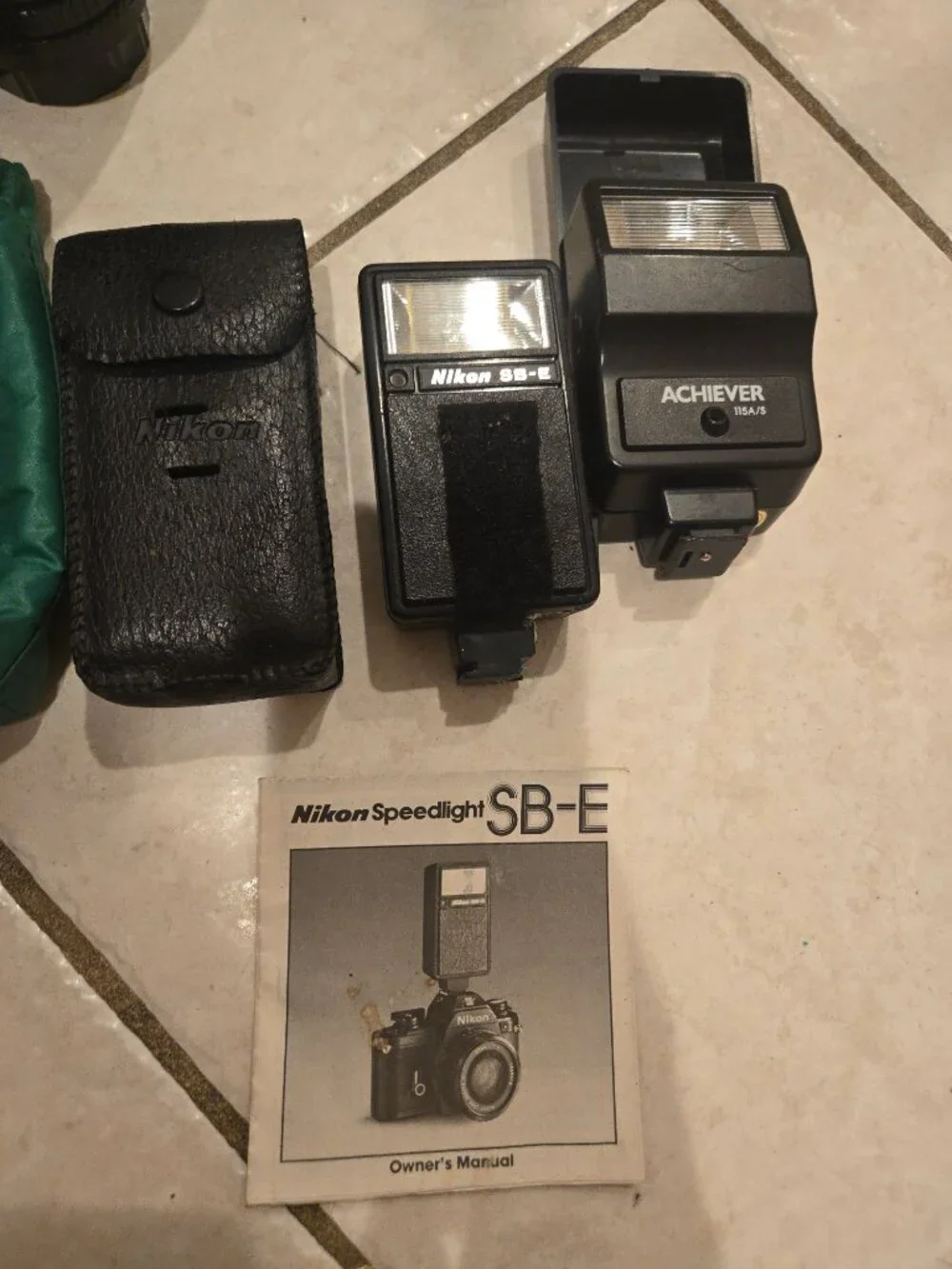 Vintage Nikon EM 35mm Film Camera Achiever 115A SB-E Speedlight Soligor Zoom Mac